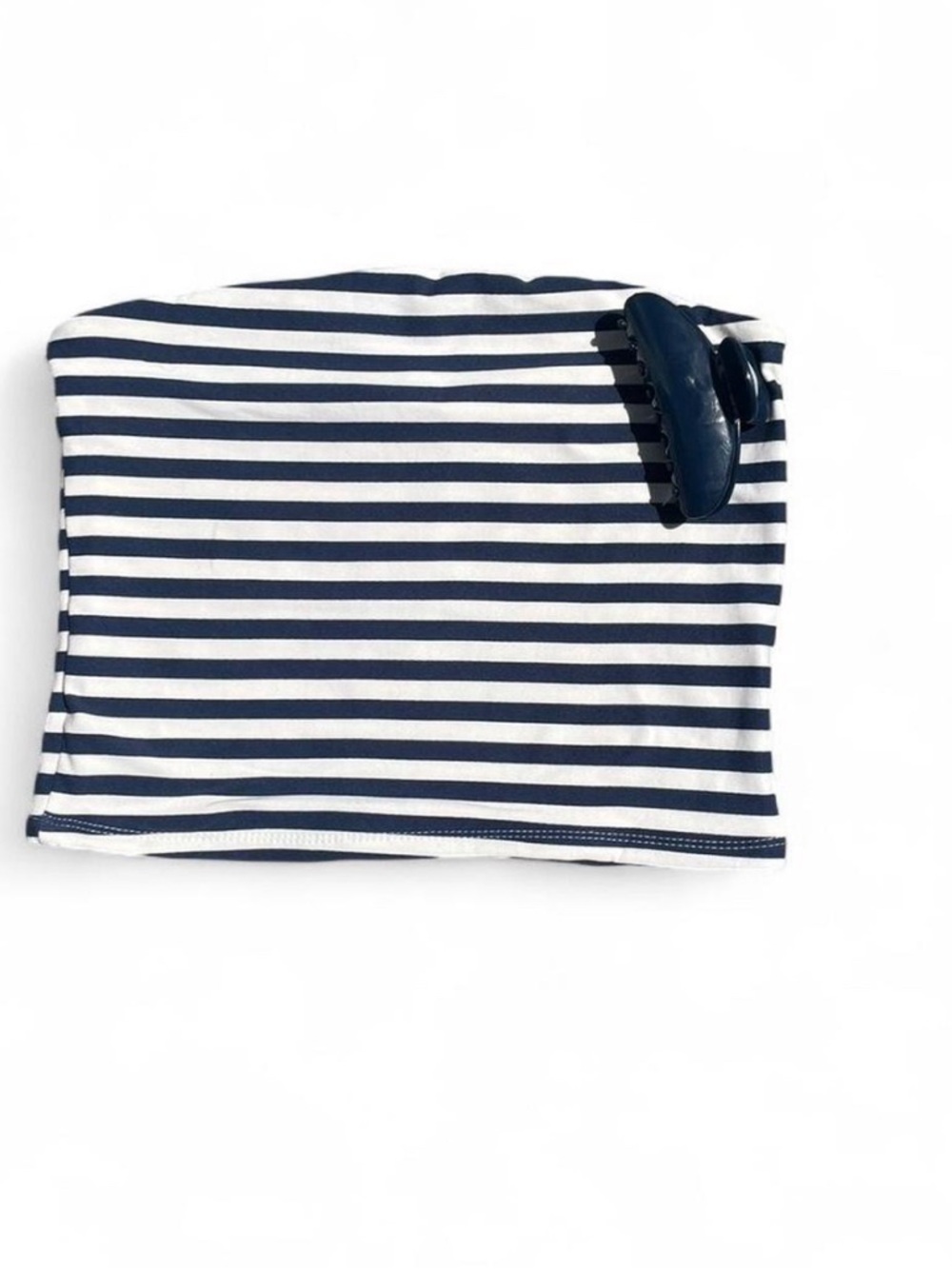 LA glow Navy and White Striped Bandeau with claw clip